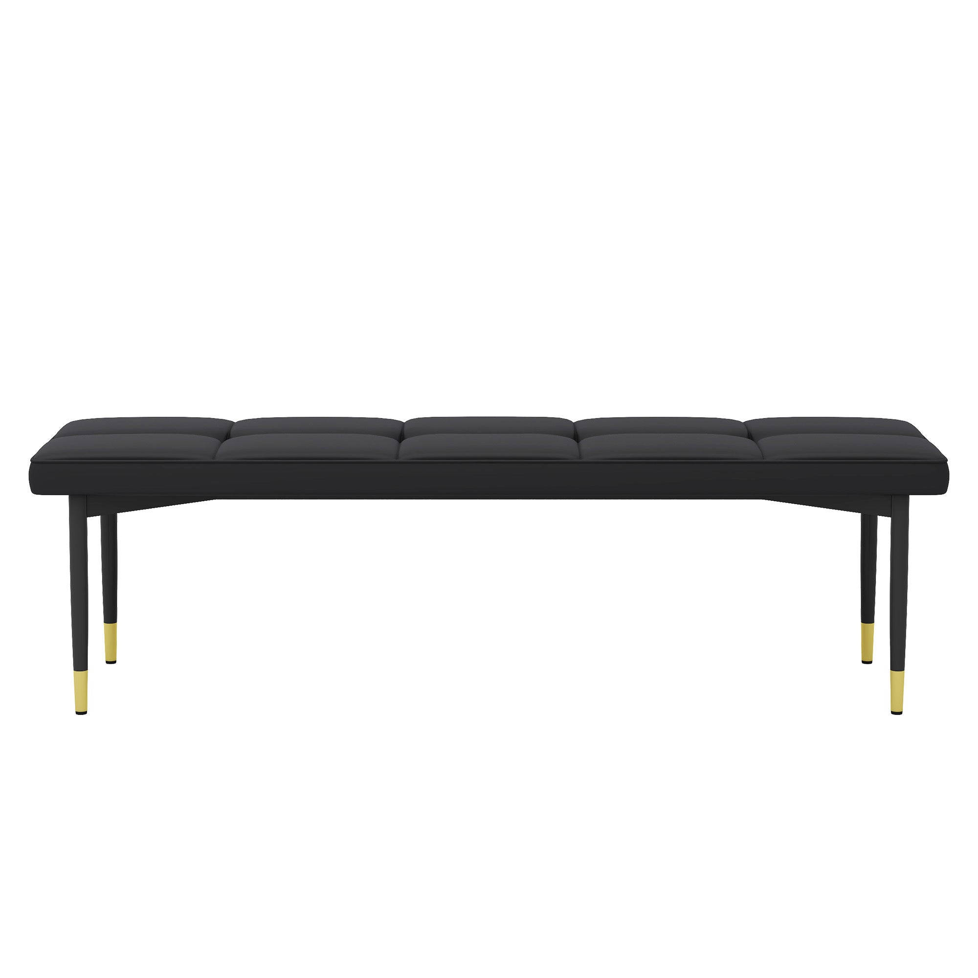 Multifunctional Black Shoe Bench with Faux PU Cushion, 59*17 Inch.It