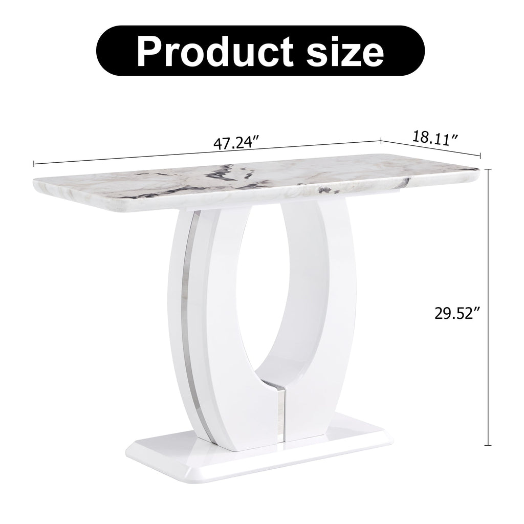 Modern Simple Glossy White Rectangular Counter Bar Table MDF 47.24 x