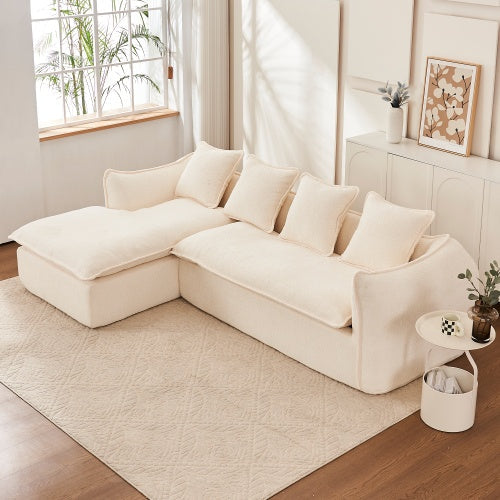 LuneluX_Home – Oversized 3-Seater L-Shape Sofa with Chaise