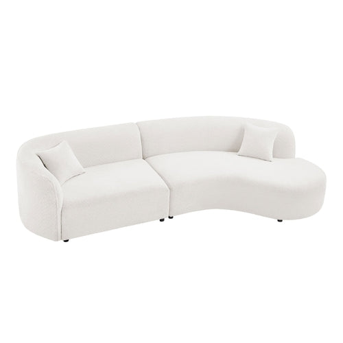 Luxury Modern Style Living Room Upholstery Curved Sofa with Chaise