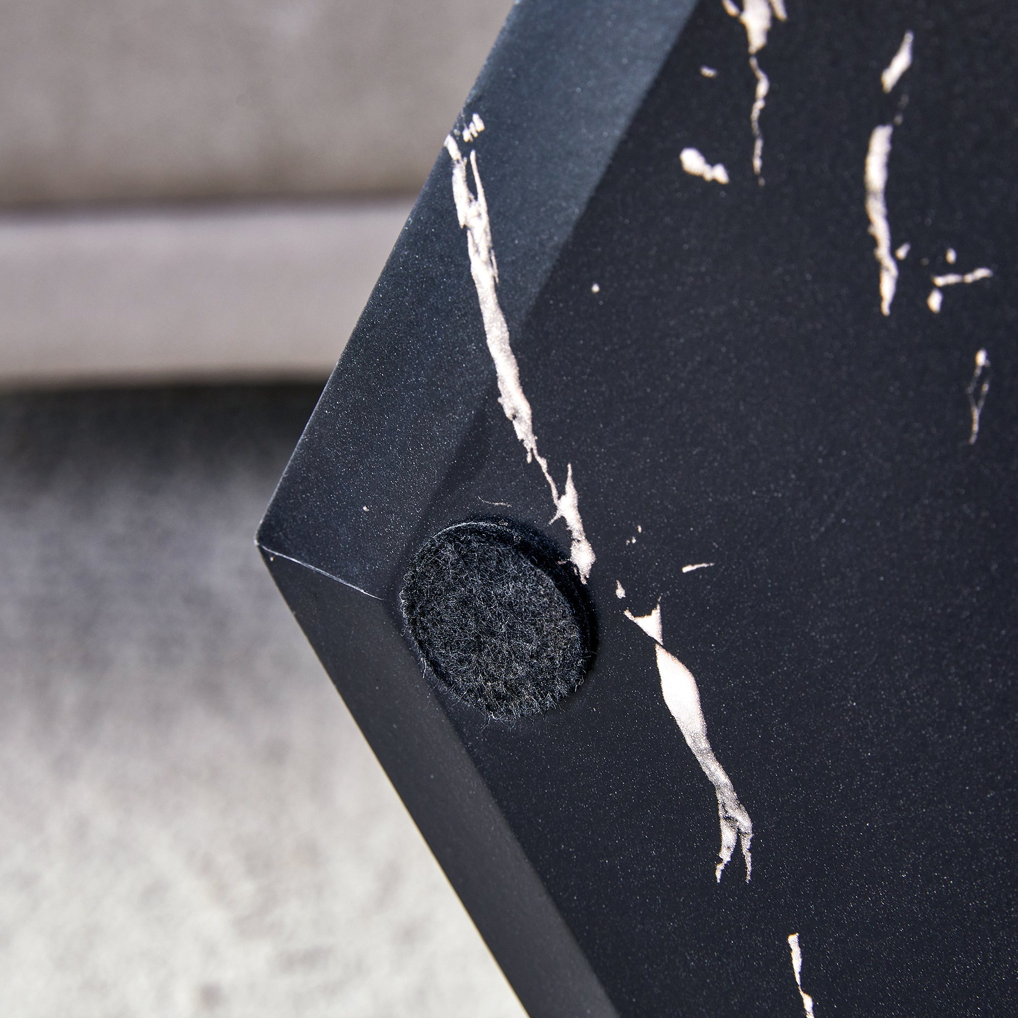 Hexagonal MDF Coffee Table with Characteristic Pattern Stickers and