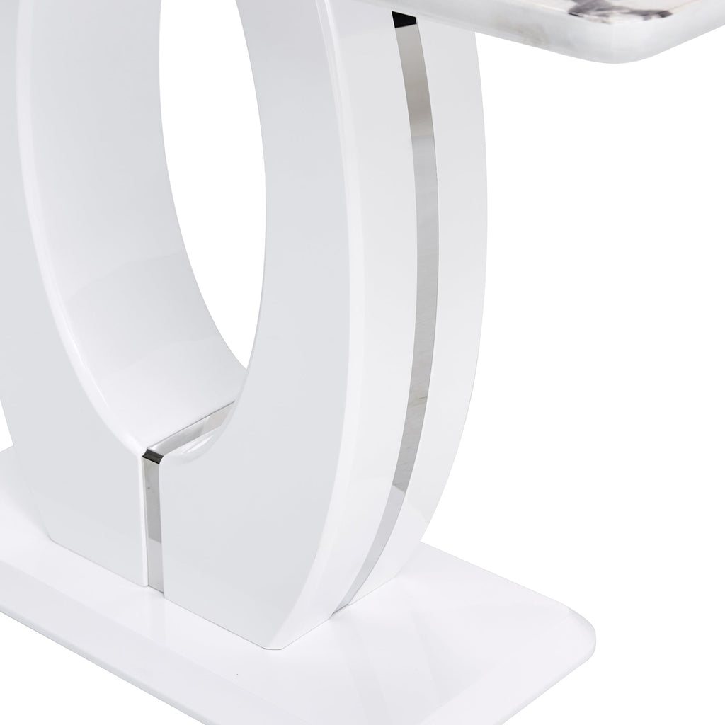 Modern Simple Glossy White Rectangular Counter Bar Table MDF 47.24 x