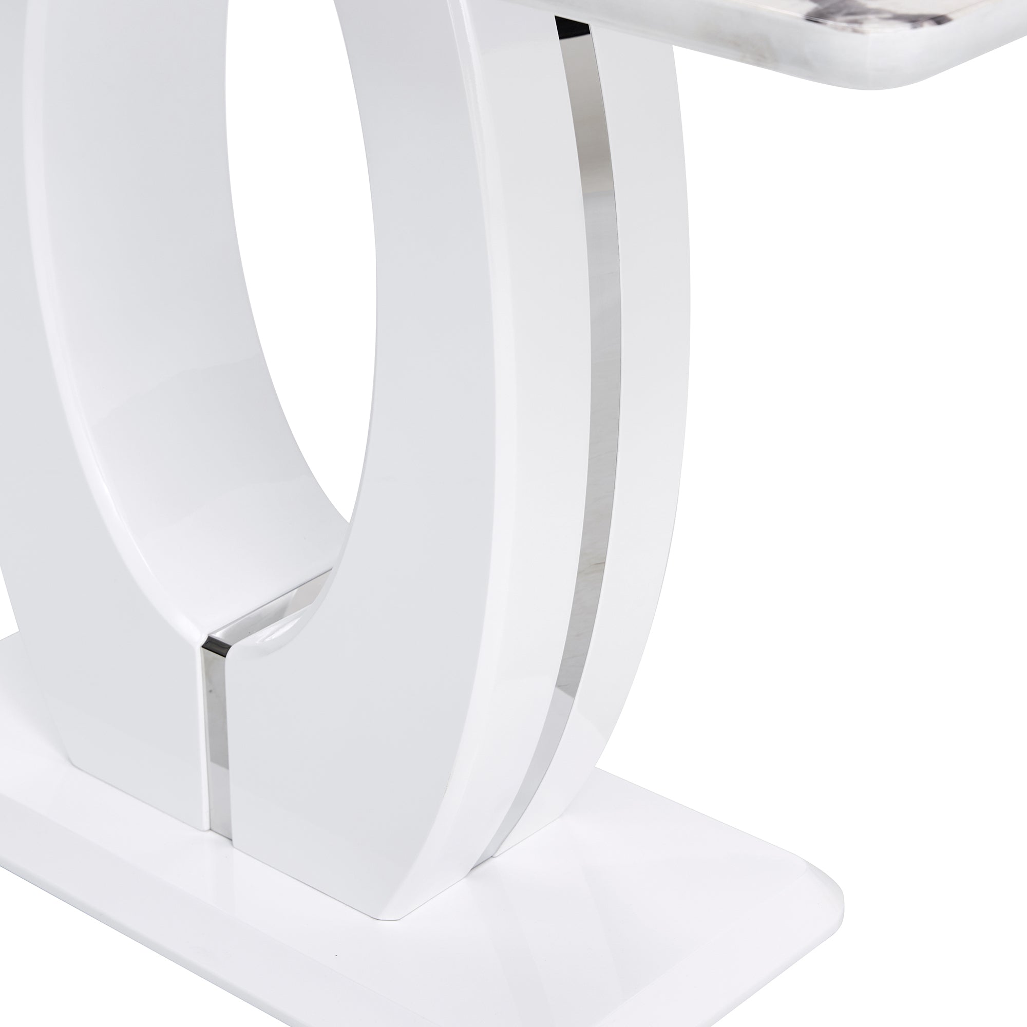 Modern Simple Glossy White Rectangular Counter Bar Table MDF 47.24 x