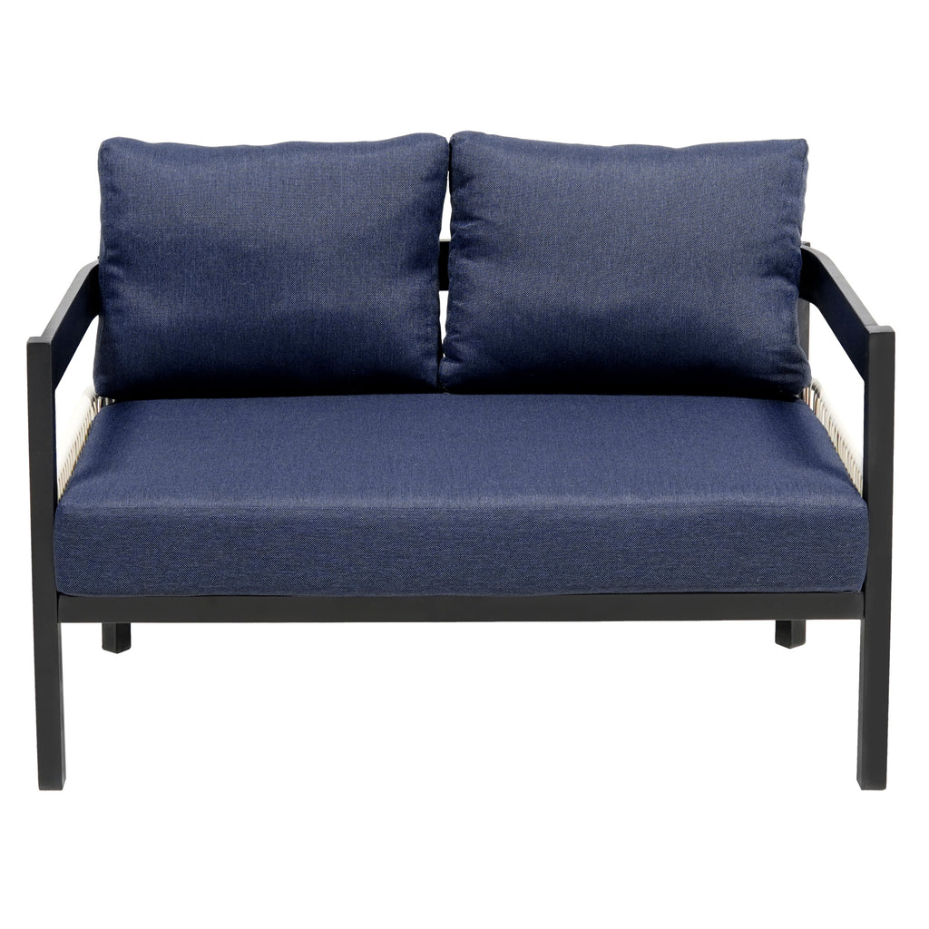 Multi-person Outdoor Iron Sofa Set with A table, Rattan Decoration,