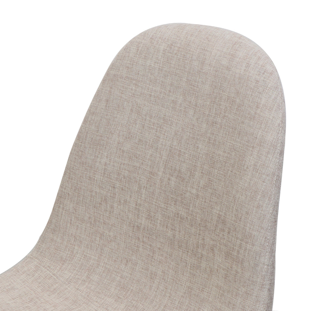 Elegant Wheat Fabric Dining Chair Set with Iron Legs and Dark Walnut