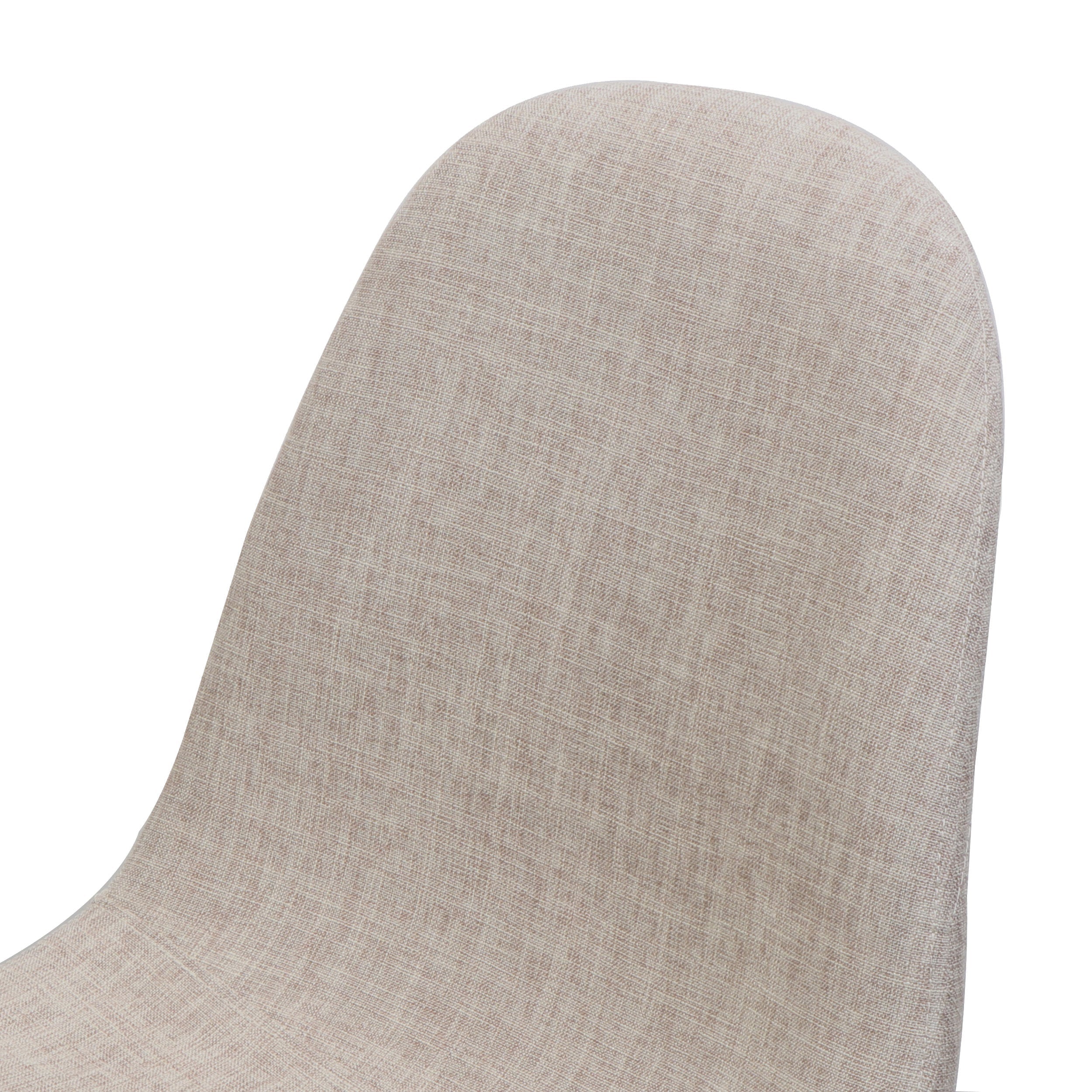 Elegant Wheat Fabric Dining Chair Set with Iron Legs and Dark Walnut