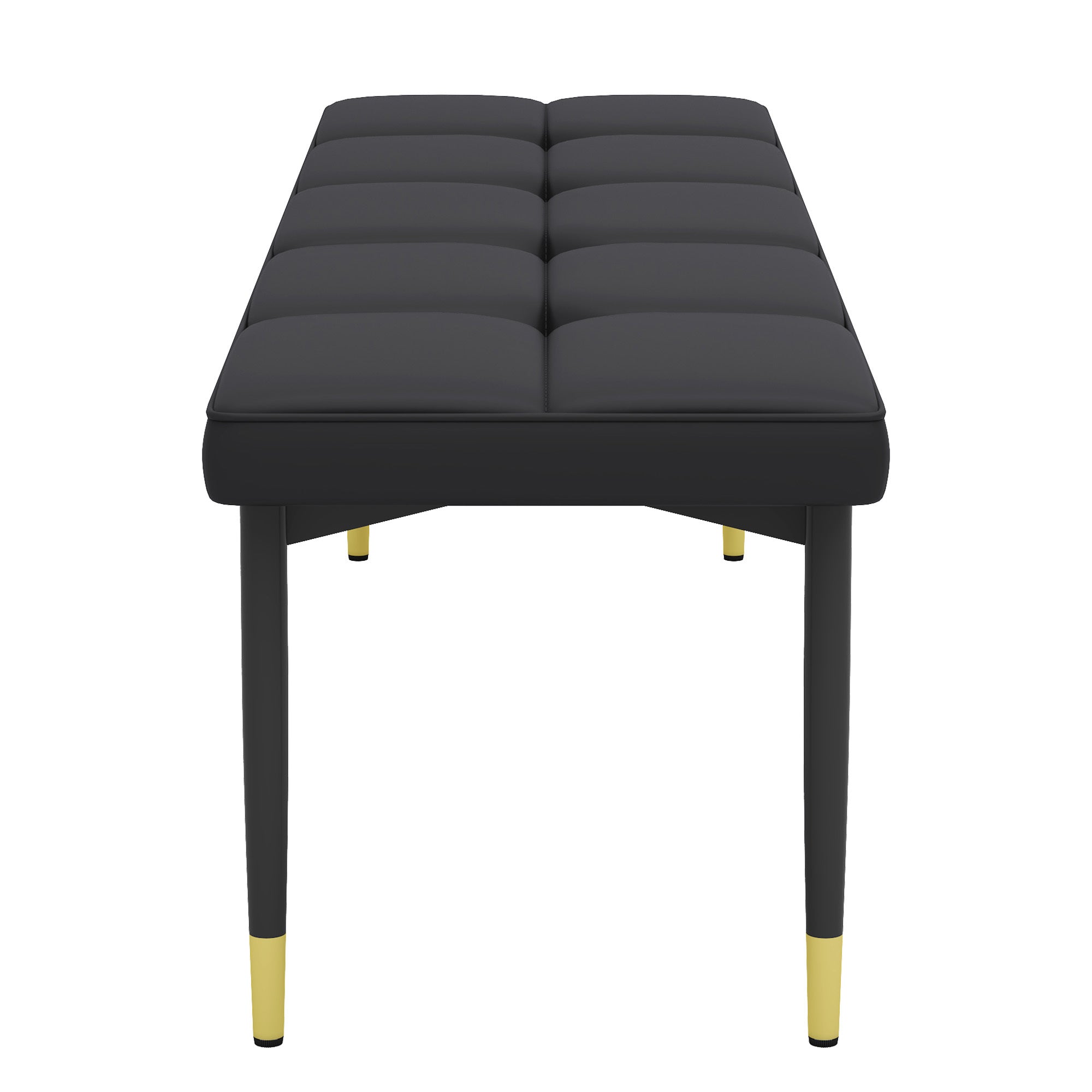 Multifunctional Black Shoe Bench with Faux PU Cushion, 59*17 Inch.It