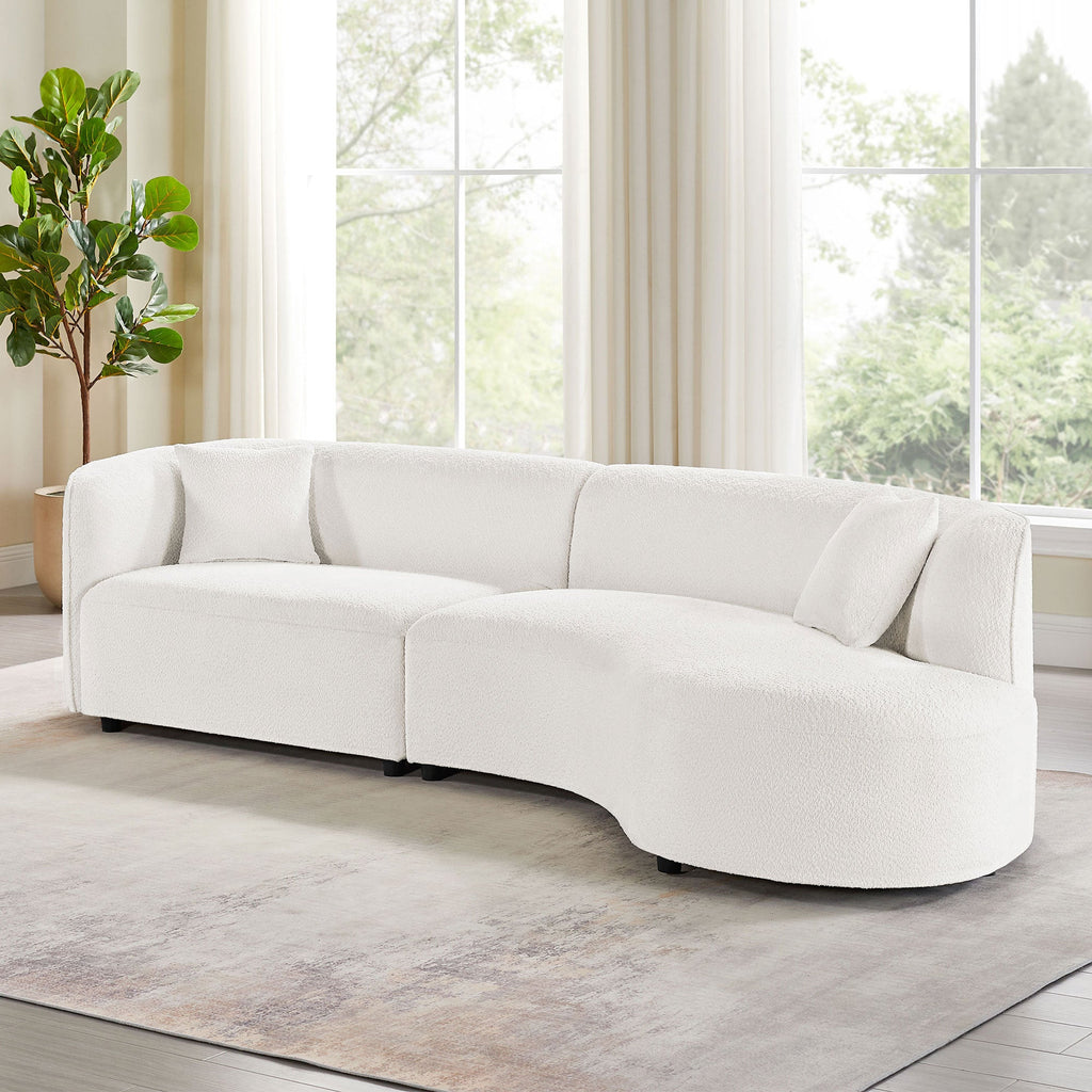 Luxury Modern Style Living Room Upholstery Curved Sofa with Chaise