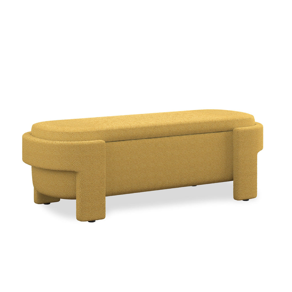 Linen Fabric Upholstered Bench with Large Storage Space for the Living