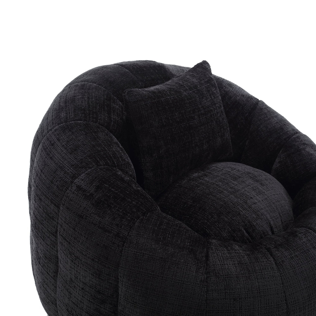 Modern Extra Large Round Bean Bag Chair with Footrest for Living Room,