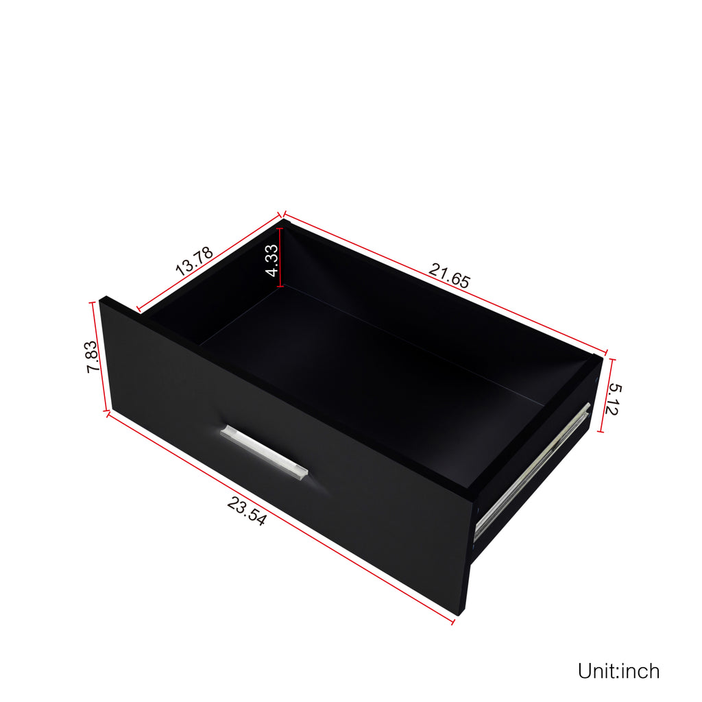 Black Particle Board With Triamcinol, Six Drawer Cabinet