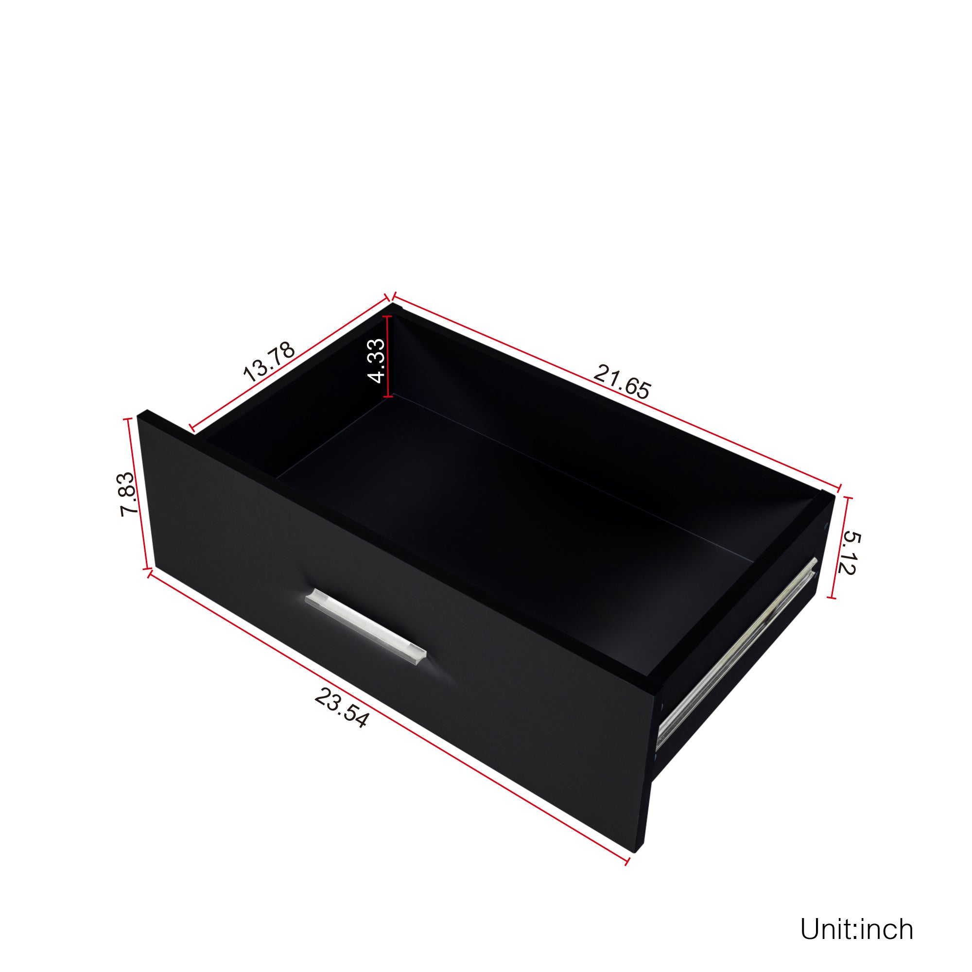 Black Particle Board With Triamcinol, Six Drawer Cabinet