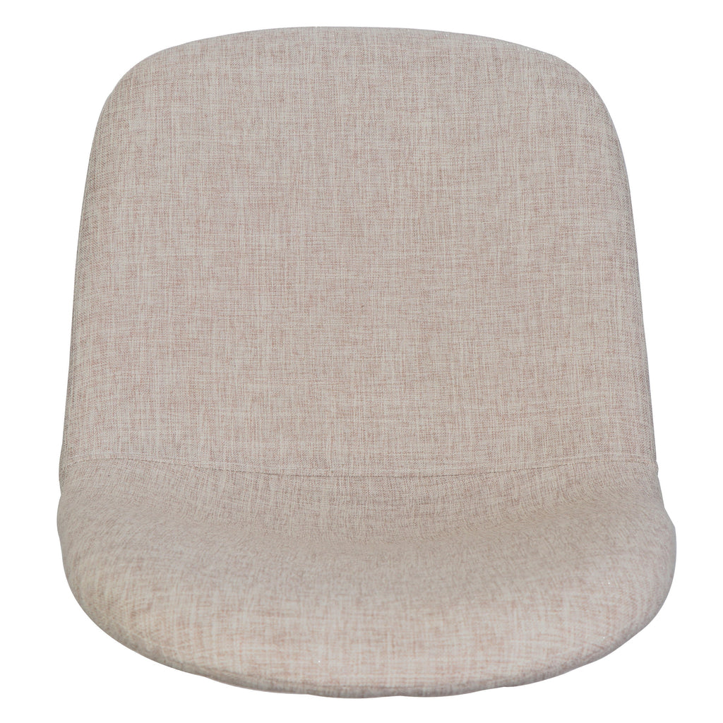 Elegant Wheat Fabric Dining Chair Set with Iron Legs and Dark Walnut