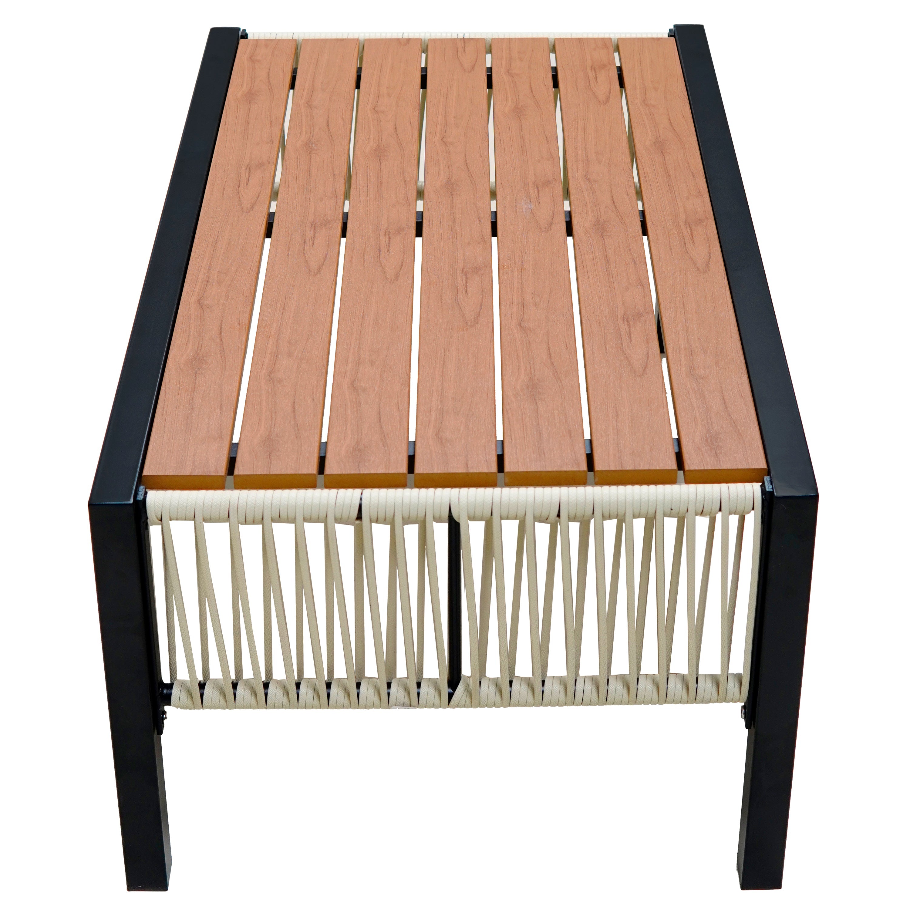 Multi-person Outdoor Iron Sofa Set with A table, Rattan Decoration,