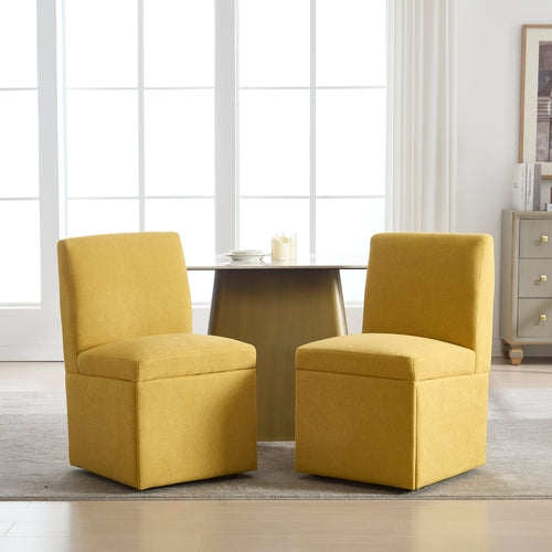 360 Degree Swivel Upholstered Dining Chairs Set of 2 Swivel Dining