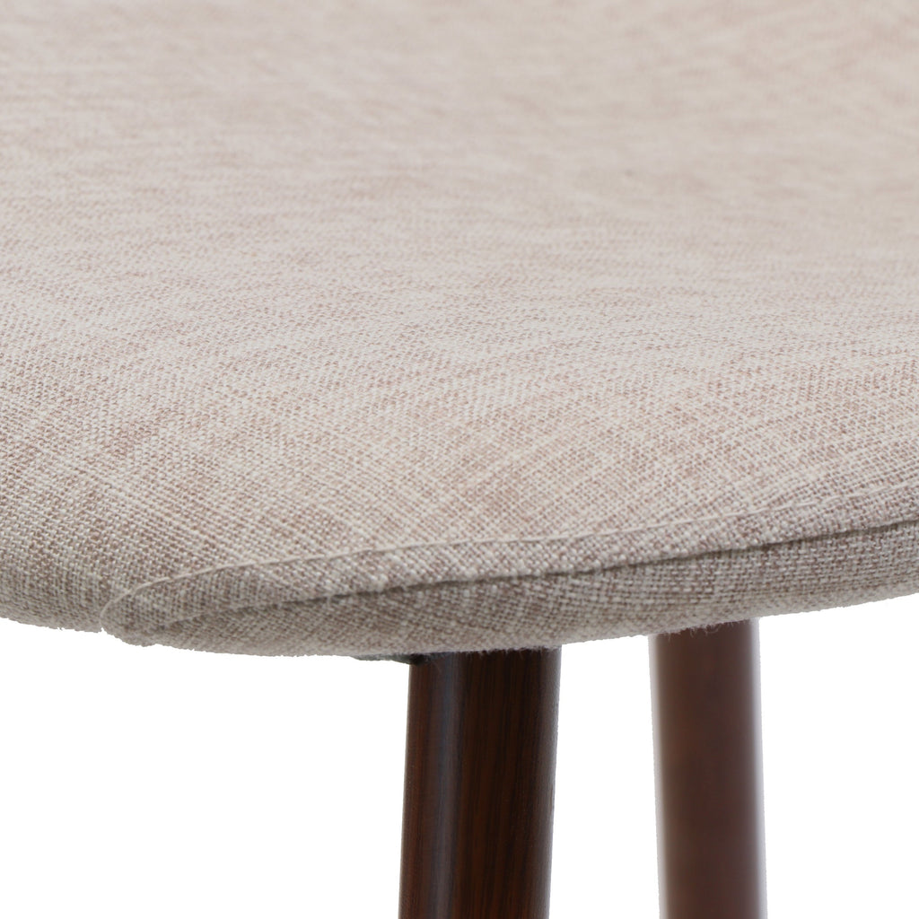 Elegant Wheat Fabric Dining Chair Set with Iron Legs and Dark Walnut