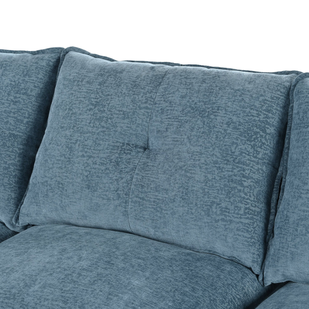 U-Shaped Chenille Sectional Sofa with Adjustable Armrest Pillows -