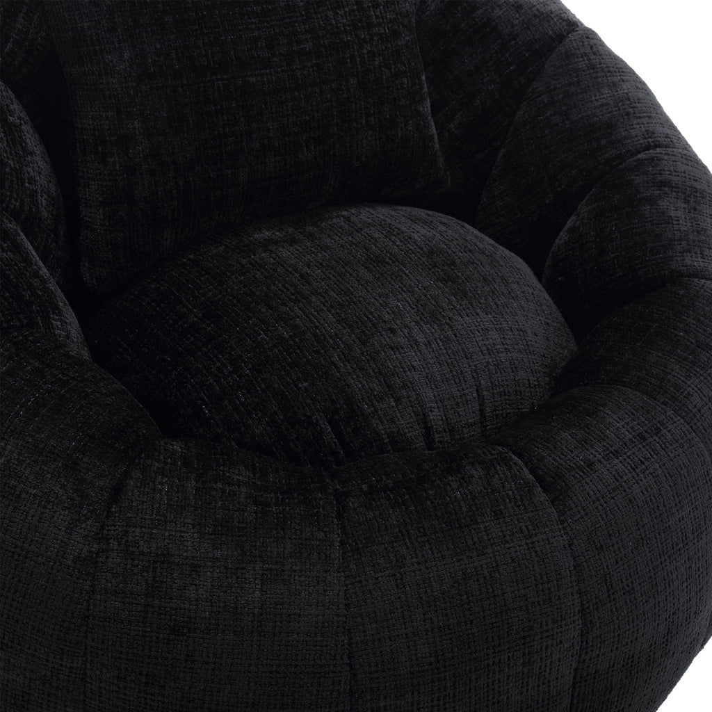 Modern Extra Large Round Bean Bag Chair with Footrest for Living Room,