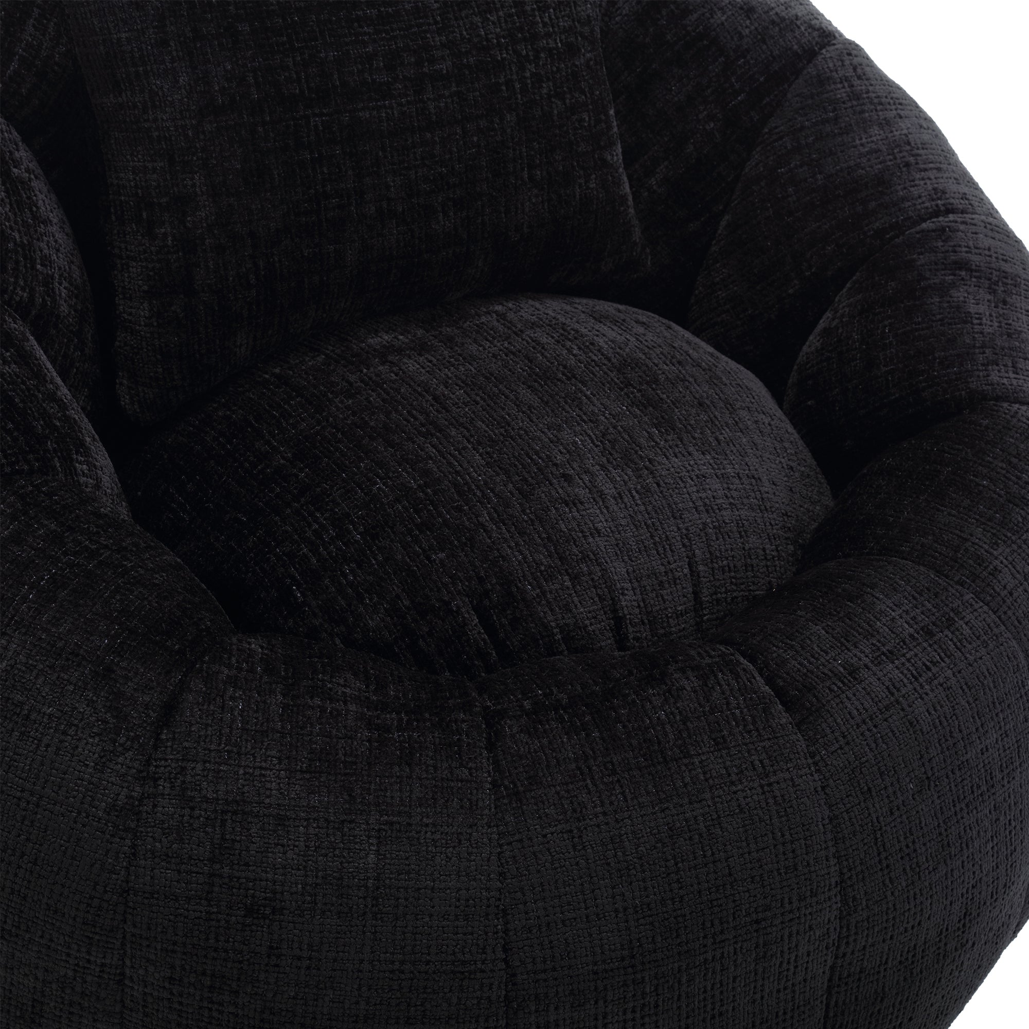 Modern Extra Large Round Bean Bag Chair with Footrest for Living Room,