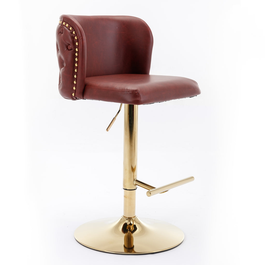 A A Furniture Swivel Barstools Adjustable Height, Modern PU Upholstered Stools