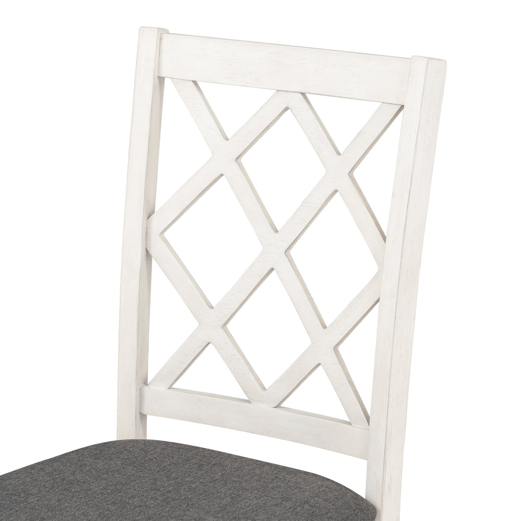 Mid-Century Solid Wood 5-Piece Round Dining Table Set, Kitchen Table