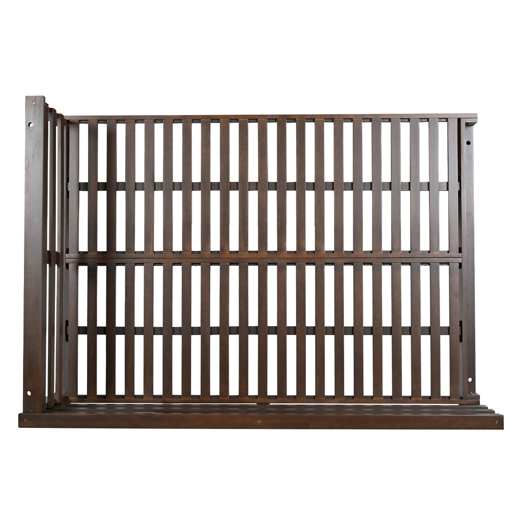 Acacia Wood Porch Swing Bed for Outdoor with Hemp Ropes - Full Size