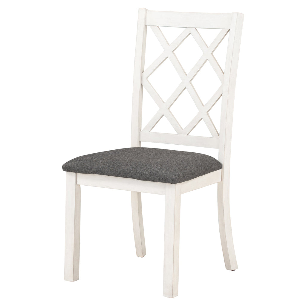 Mid-Century Solid Wood 5-Piece Round Dining Table Set, Kitchen Table