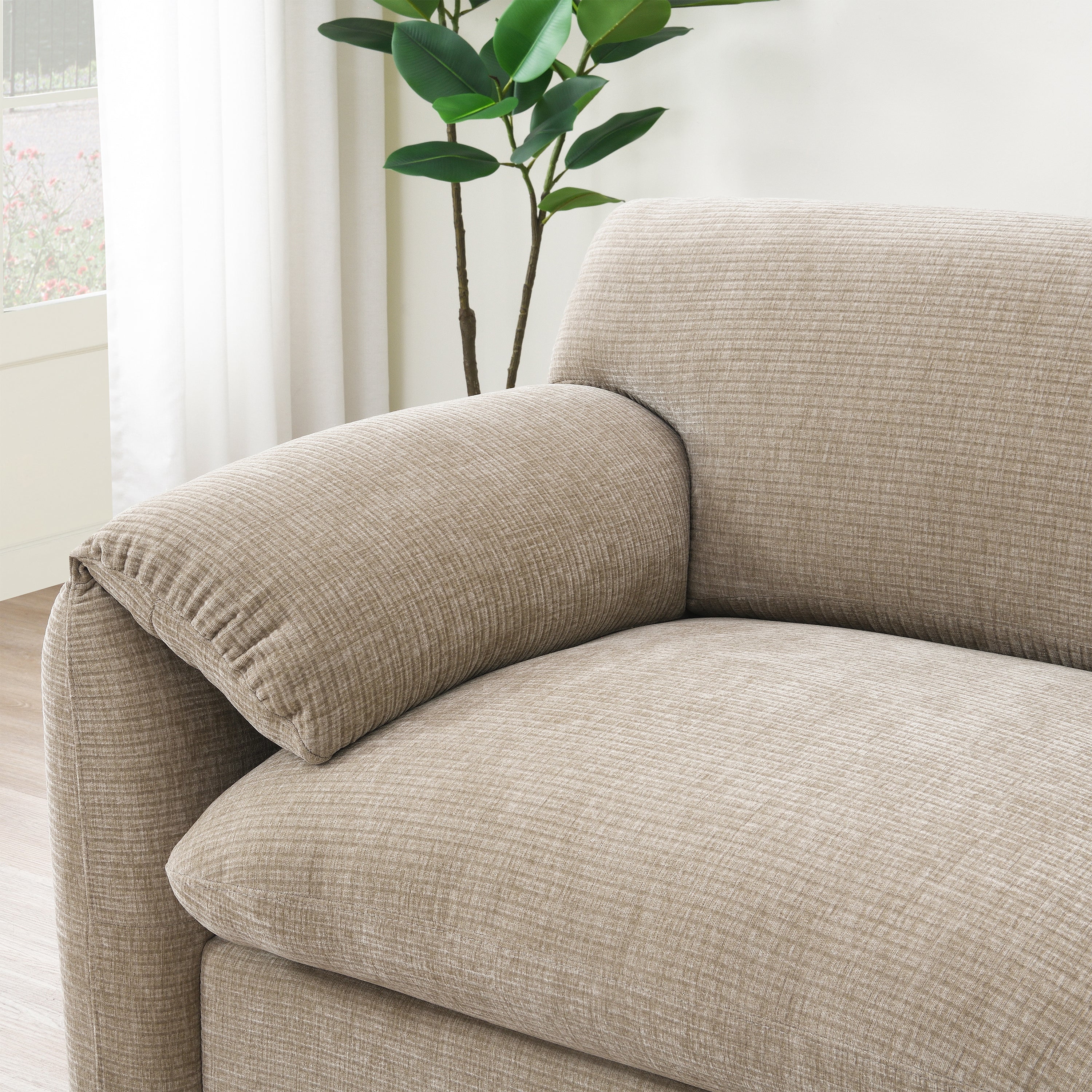 108' Modular Sectional Sofa, L-Shape with 31.5' Extra-Wide Seat