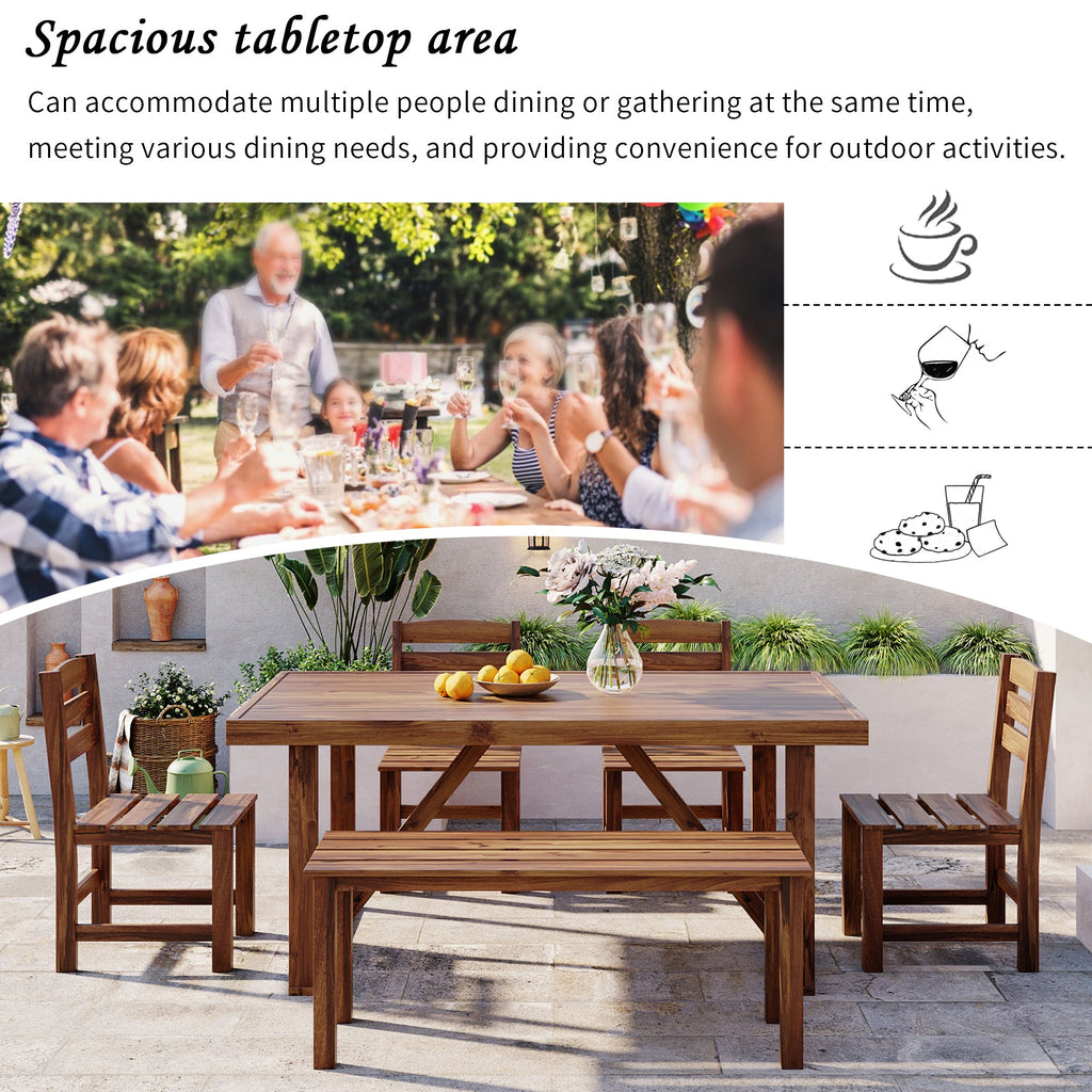 High-quality Acacia Wood Outdoor Table and Chair Set, Suitable for