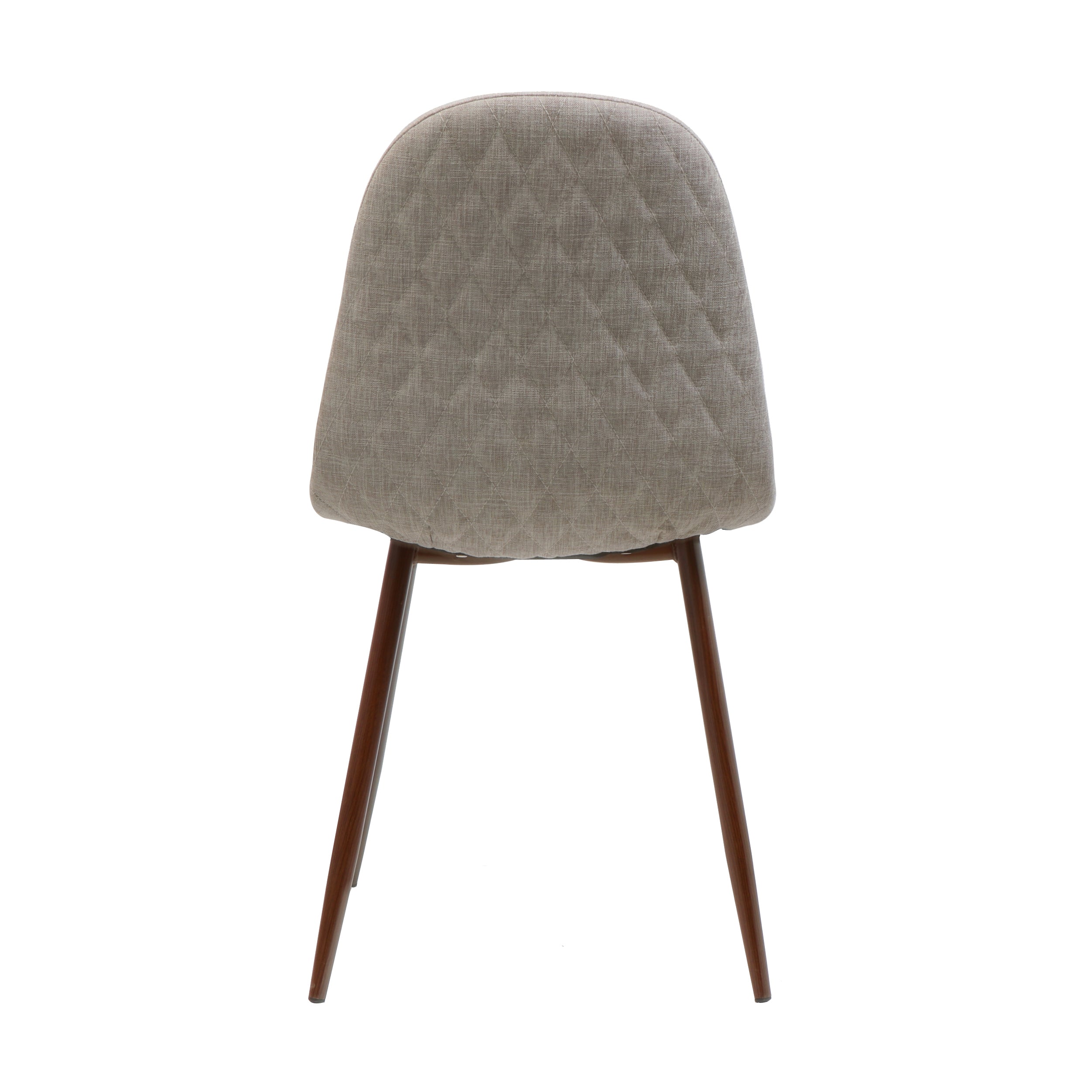 Elegant Wheat Fabric Dining Chair Set with Iron Legs and Dark Walnut