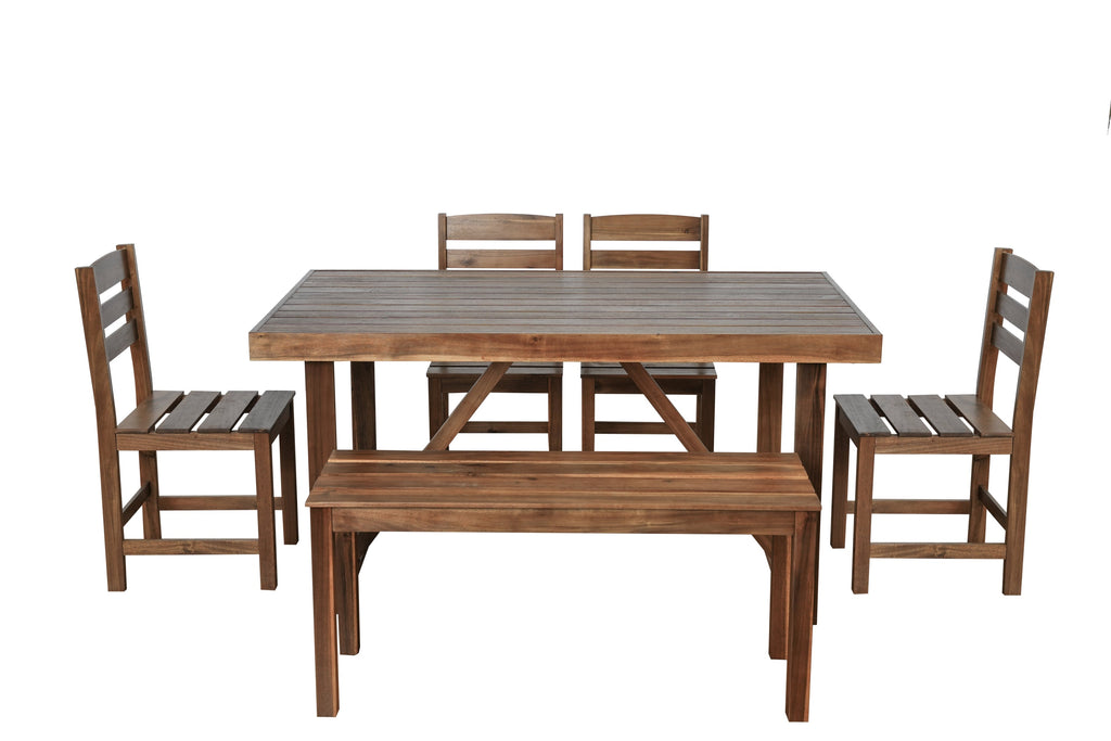 High-quality Acacia Wood Outdoor Table and Chair Set, Suitable for
