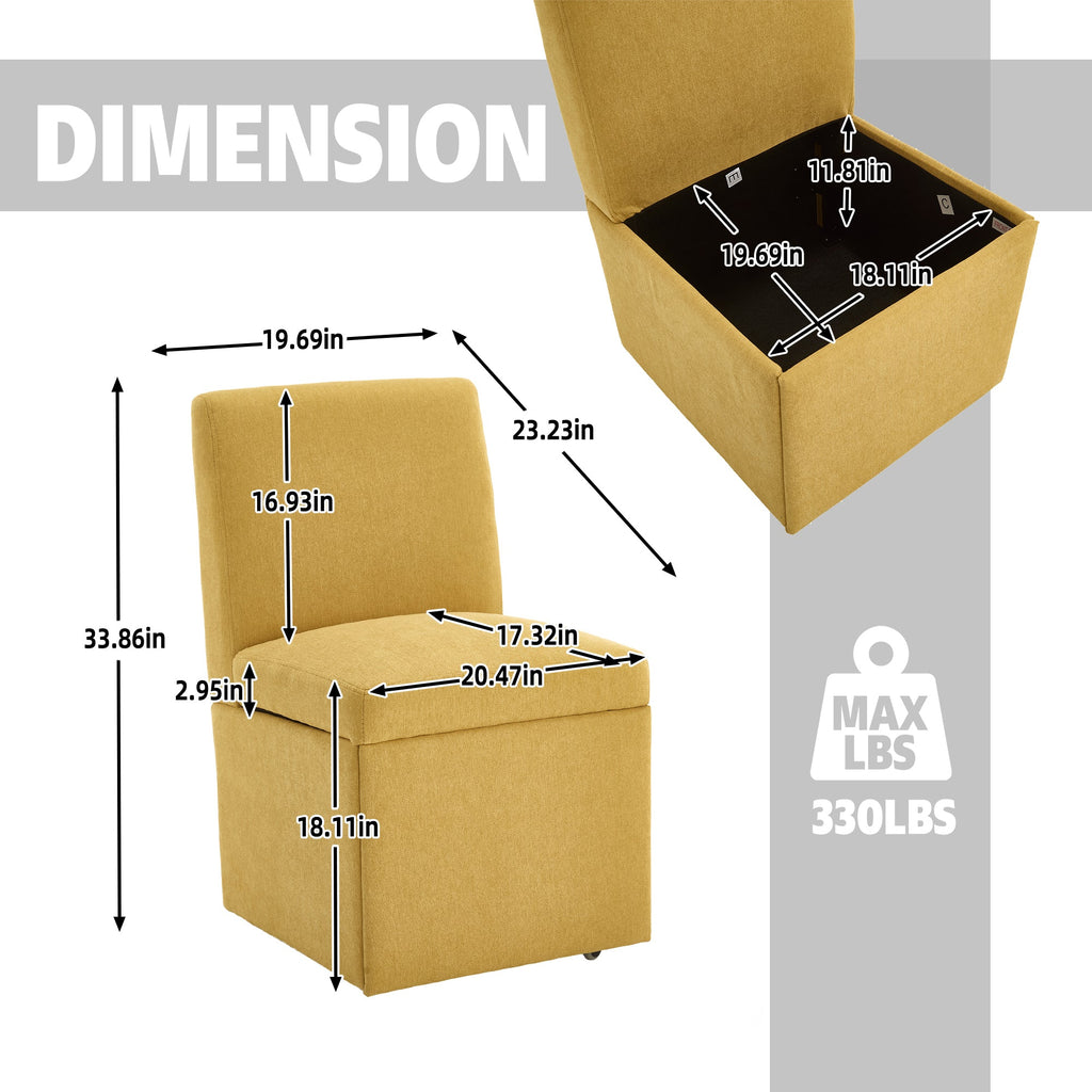 360 Degree Swivel Upholstered Dining Chairs Set of 2 Swivel Dining