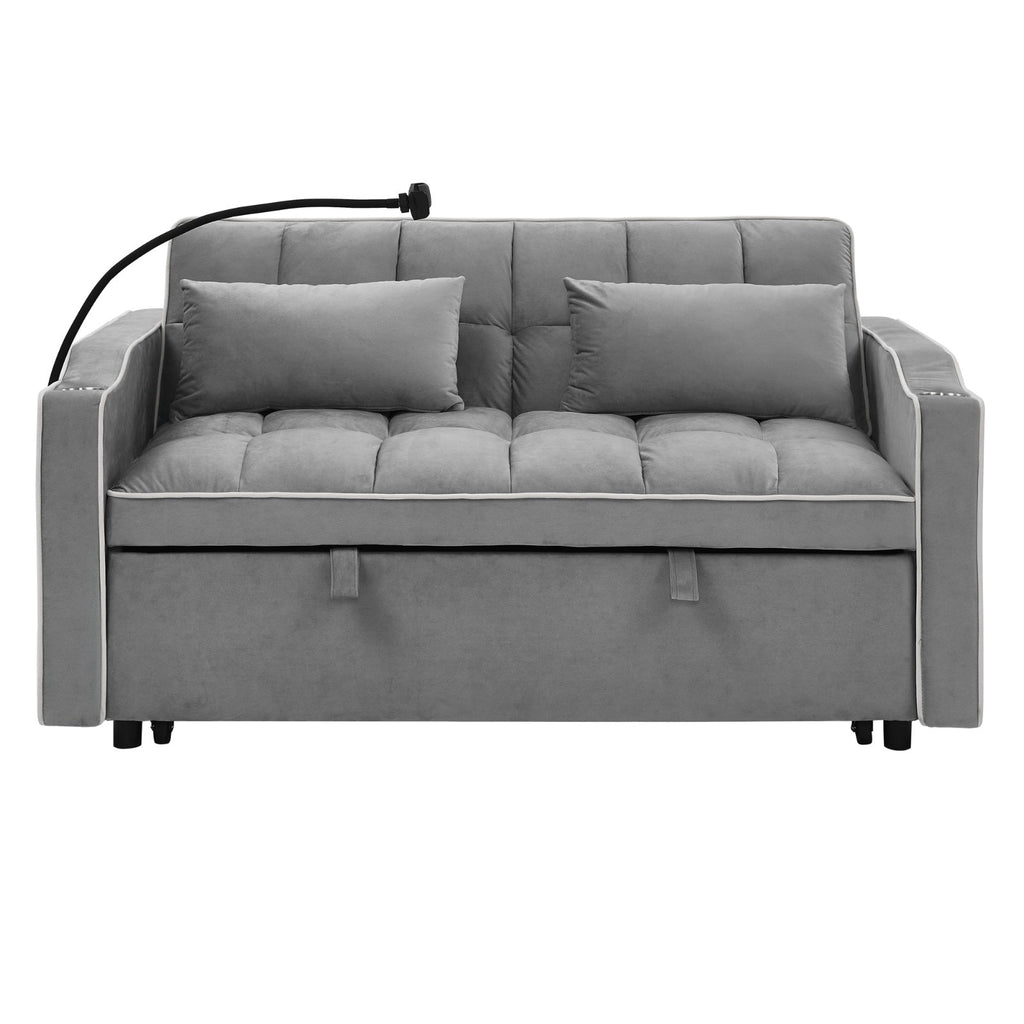 55.51 Inch Versatile Foldable Sofa Bed In 3 Lengths, Modern Sofa Sofa