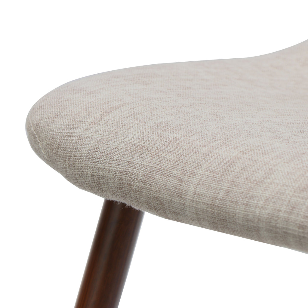 Elegant Wheat Fabric Dining Chair Set with Iron Legs and Dark Walnut