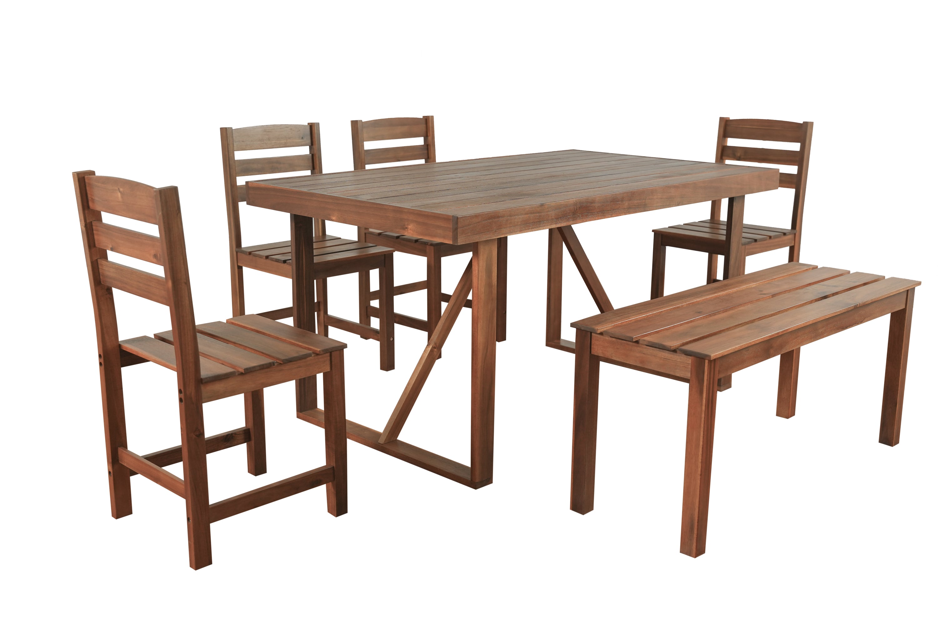 High-quality Acacia Wood Outdoor Table and Chair Set, Suitable for