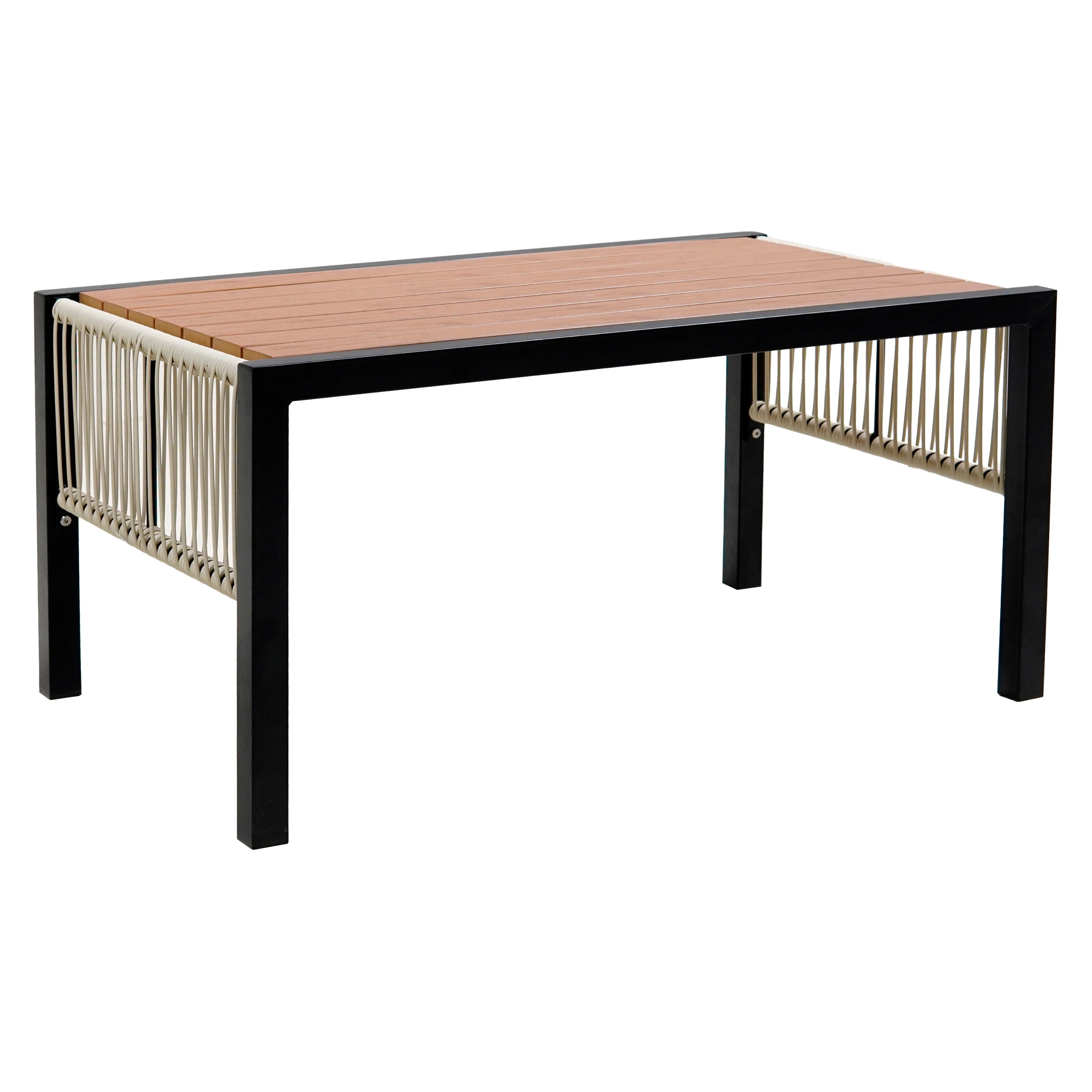 Multi-person Outdoor Iron Sofa Set with A table, Rattan Decoration,