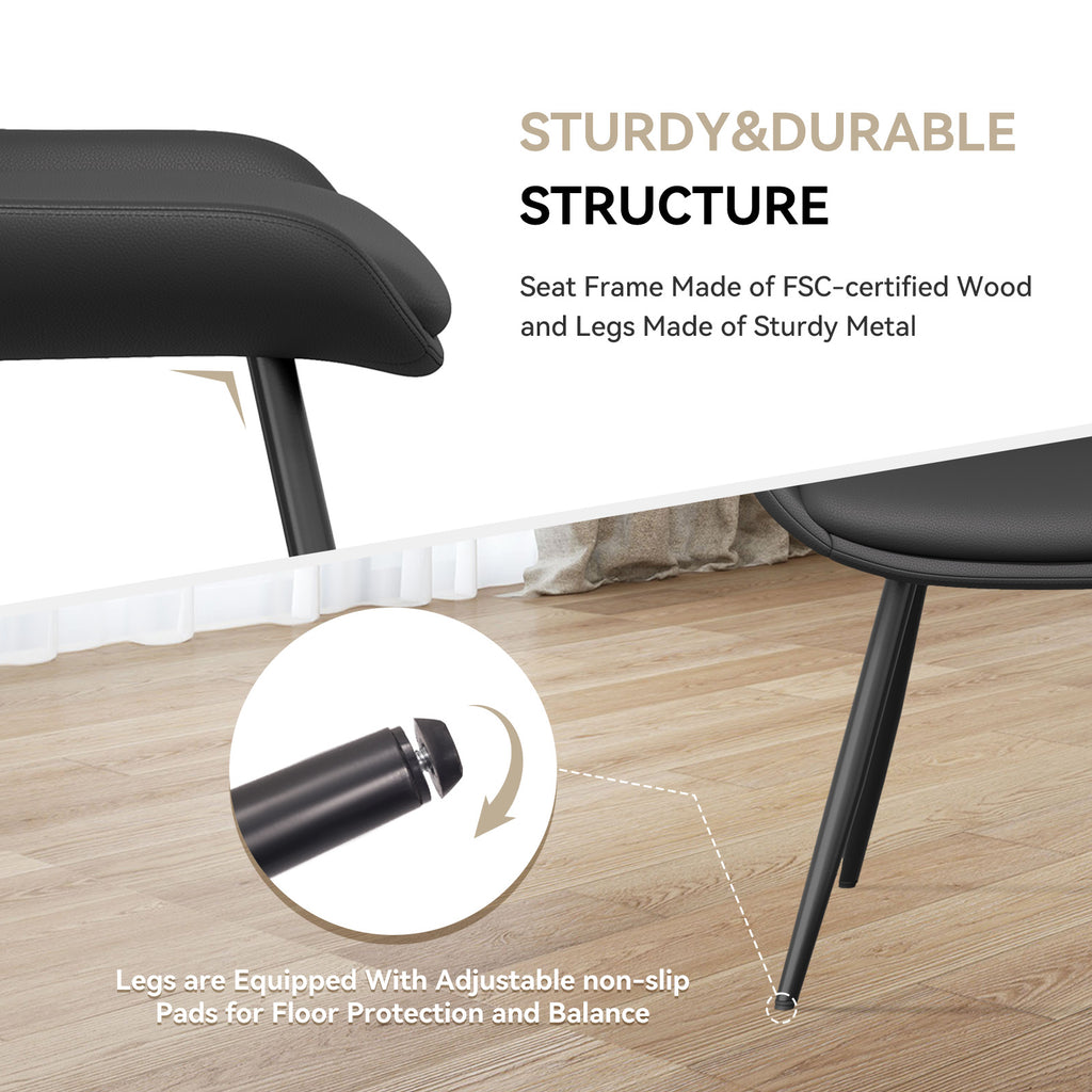 A Set Of 2 Dining Chairs, Upholstered In Synthetic Leather, With Metal Chair Legs, Suitable For Dining Rooms, Living Rooms And Bedrooms