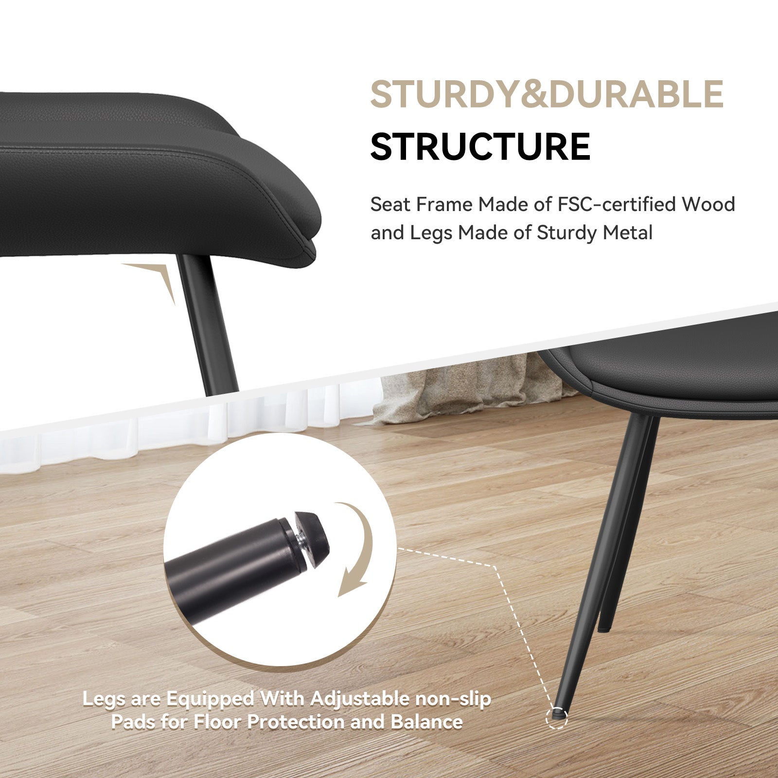 A Set Of 2 Dining Chairs, Upholstered In Synthetic Leather, With Metal Chair Legs, Suitable For Dining Rooms, Living Rooms And Bedrooms