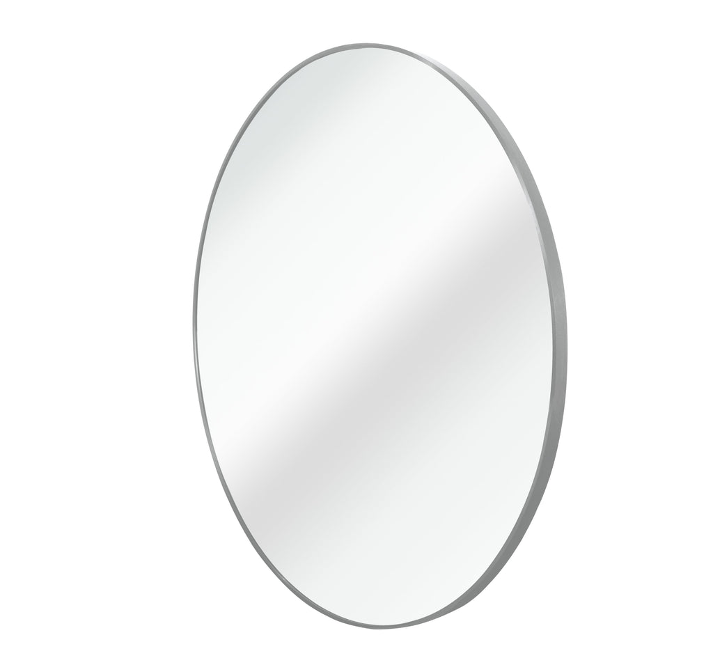 36 Inch Silver Metal Framed Round Bathrrom Mirror for Wall