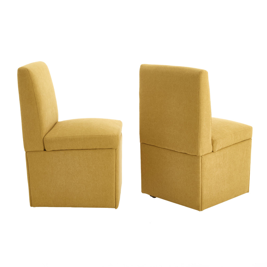 360 Degree Swivel Upholstered Dining Chairs Set of 2 Swivel Dining