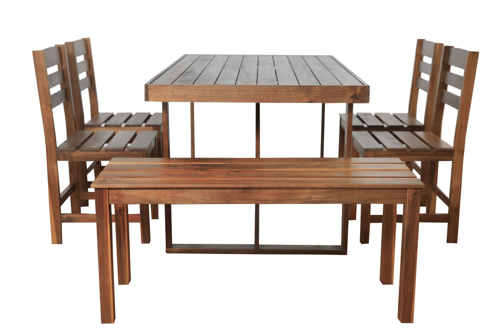 High-quality Acacia Wood Outdoor Table and Chair Set, Suitable for