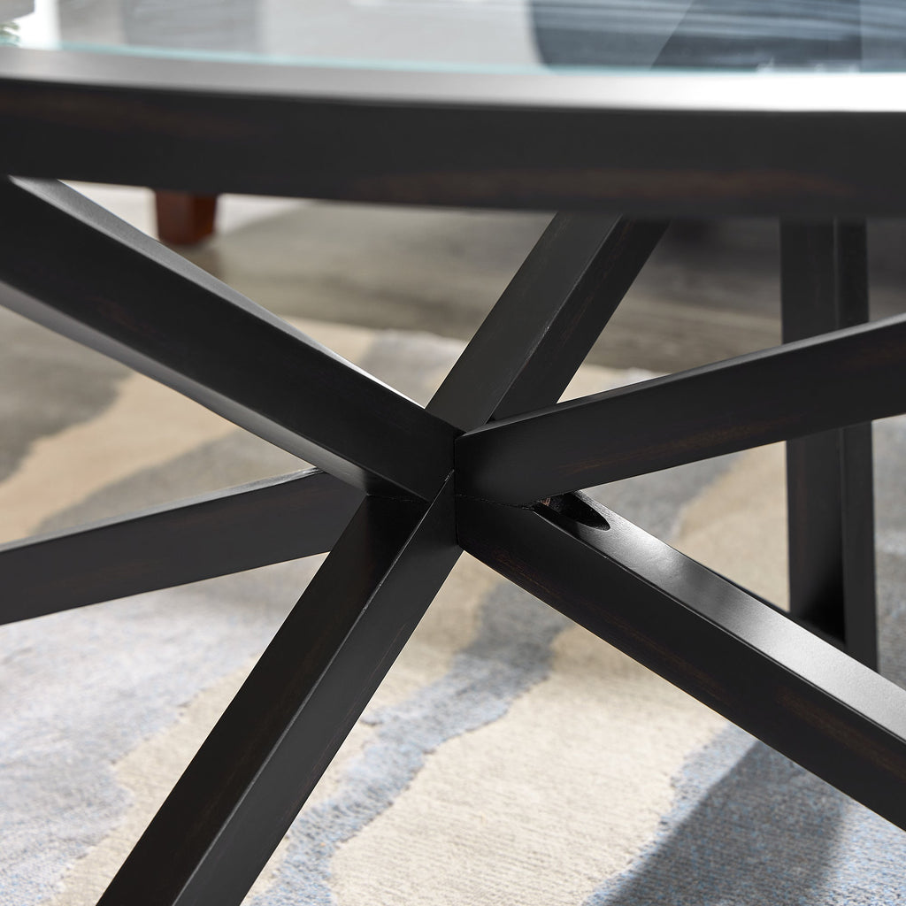 Modern simple glass coffee table, tempered glass coffee table solid