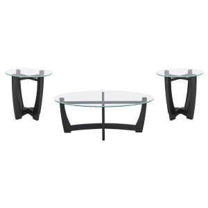 48 Inch Oval Glass Coffee Table, Black Round Coffee Table Center Table