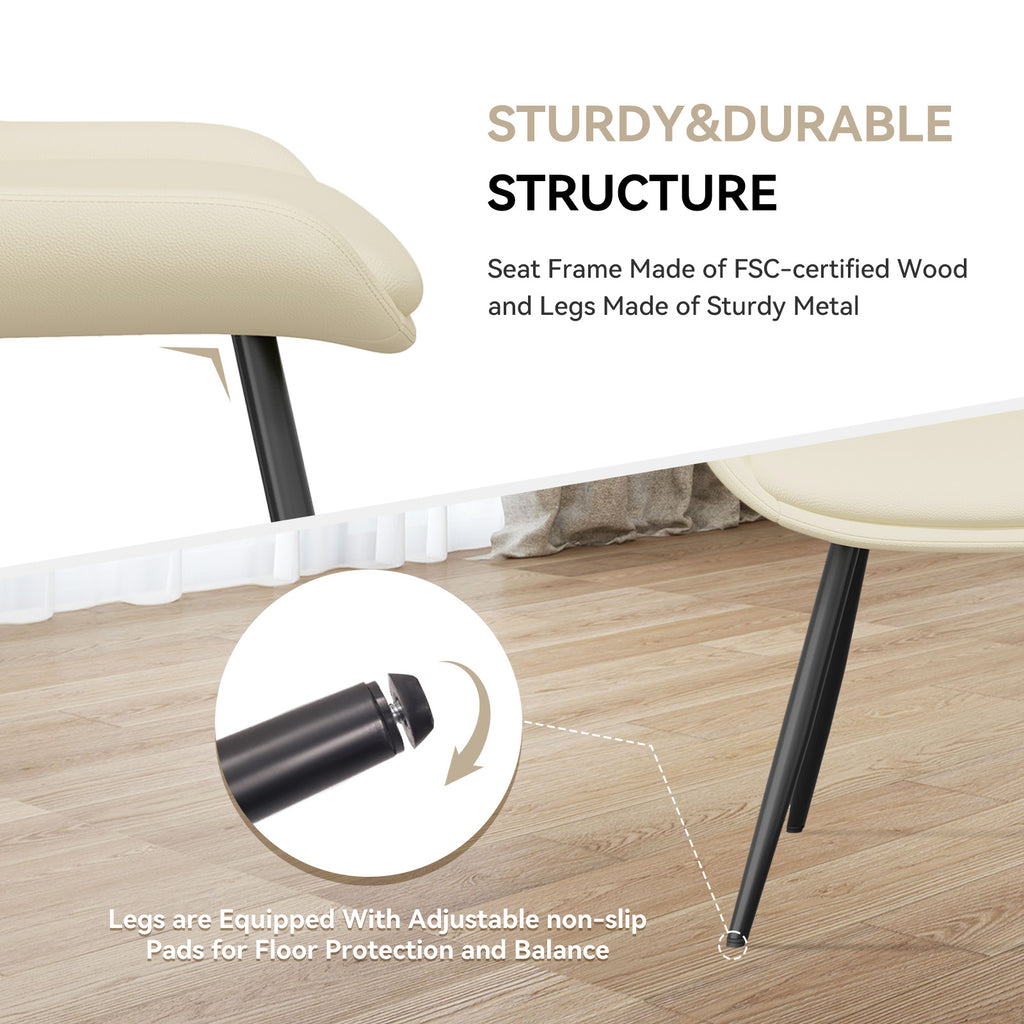 A Set Of 2 Dining Chairs, Upholstered In Synthetic Leather, With Metal Chair Legs, Suitable For Dining Rooms, Living Rooms And Bedrooms